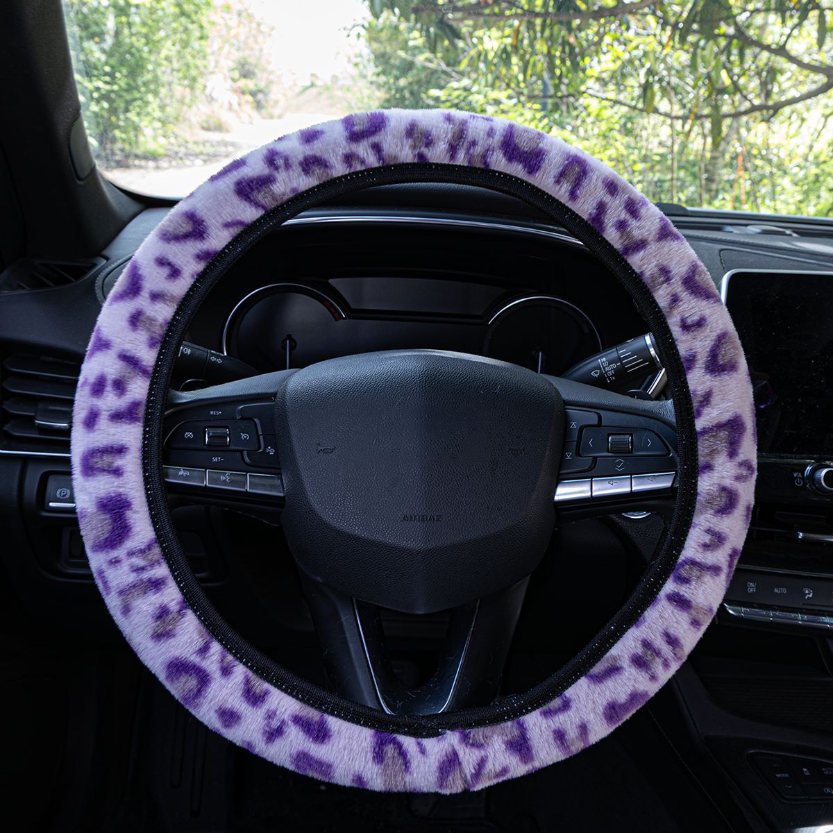 Car Plush Leopard Print Handle Cover Cross-Border Dropshipping