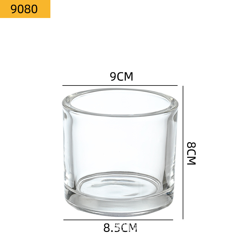 Portavelas de Vidrio Transparente Simple al por Mayor, Decoración de Dormitorio DIY, Vaso para Velas de Aromaterapia, Frasco Vacío para Velas, Decoración del Hogar