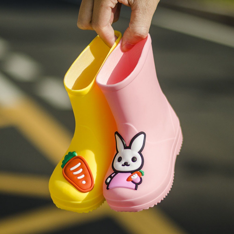 Boots children Rain shoes 1-7 child Water shoes girl Dual use non-slip baby Overshoes Child Four seasons Rubber shoes