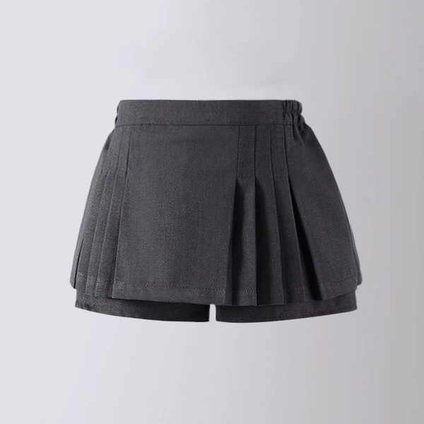 Medium gray 25009 ten-pleated trouser skirt