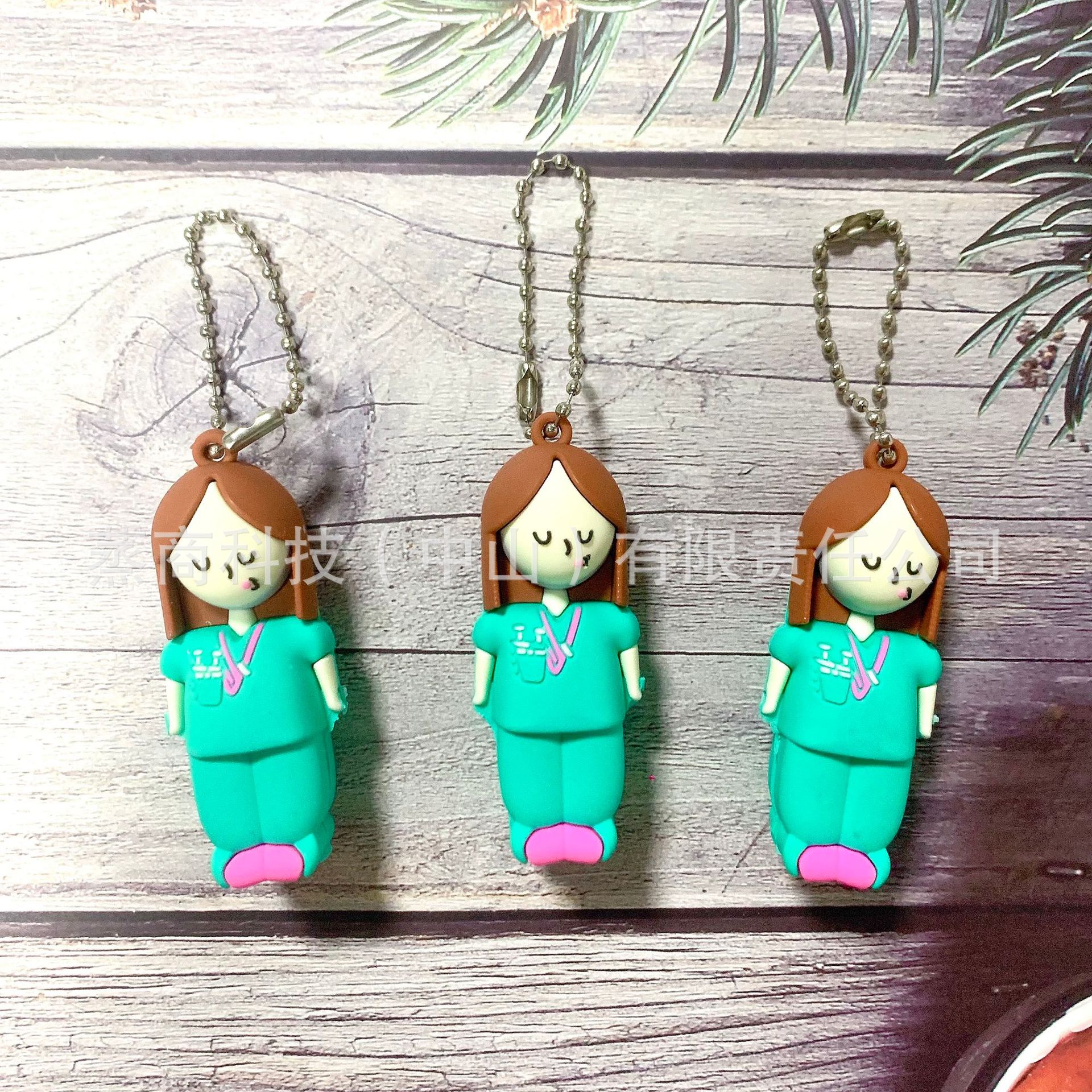 PVC llavero ampolla colgante jeringa dibujos animados lindos promoción de pequeños regalos fábrica directa