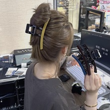 韩系高级感彩色丝绒一字抓大抓夹后脑勺盘发鲨鱼夹发夹发卡发饰