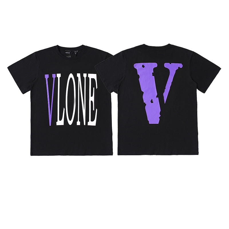 Vlone Fog Big V Short-Sleeved Chinese Dragon Limited Fujiwara Hiroshi Wang Yibo Same Style Trendy Brand Men's Loose T-Shirt