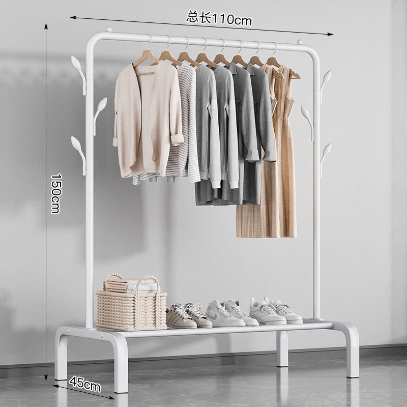 Percha de secado de ropa de piso dormitorio doméstico colgar ropa plegable de una sola varilla simple dormitorio interior móvil percha de sombrero