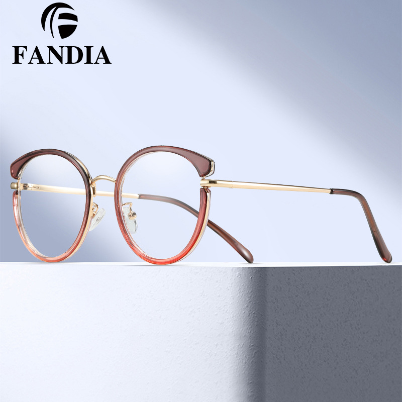 95551 Nuevas gafas de mujer con montura ultraligera anti-luz azul, gafas ópticas planas anti-UV, se pueden equipar con lentes para miopía