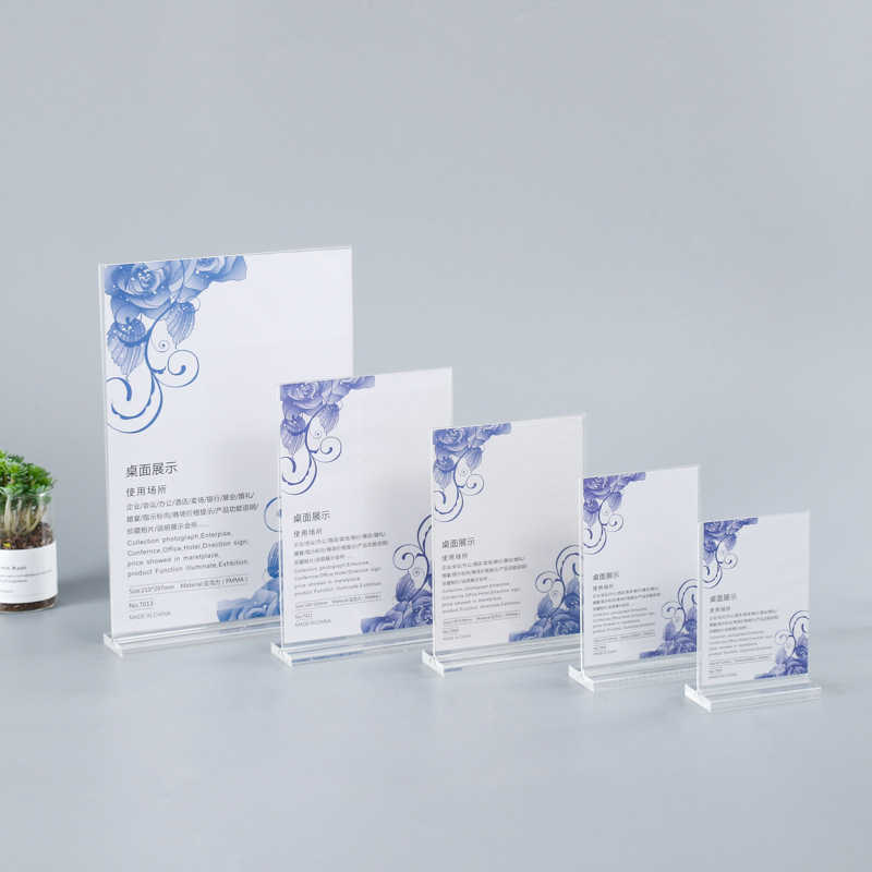 A4 acrylic display card desktop conference table card price list table card table sign advertising display stand customization