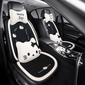 Plush Dark Kitten Car Seat Cushion Winter Cartoon Warm Car Seat Cushion Internet Celebrity Seat Cover