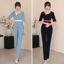 908中袖新款美容师工作服女美容院气质高端套装养生足浴足疗技师