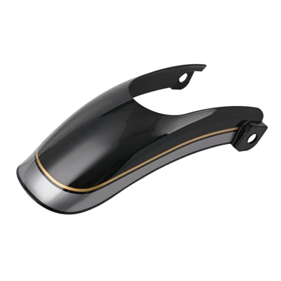 Suitable for Wuji Cu625 Front Fender Modification, Retro Front Mudguard Extension, Sand and Water Protection Board Extension Accessories (Motorcycle Fender) - bright-black-white-line