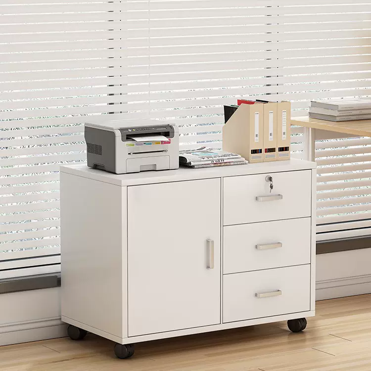 床头柜大号60cm长卧室加宽带锁收纳储物柜子办公室木质文件资料柜