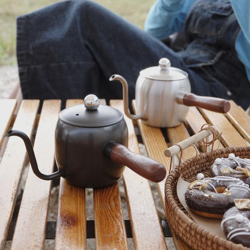 Hand-Brewed Coffee Kettle, Long Spout Kettle, Fine Spout Kettle, Wooden Handle, Retro Coffee Kettle, Outdoor Camping, Picnic Hot Water Kettle, Portable Hand-Brewed Coffee Kettle, Long Spout Kettle, Fine Spout Kettle, Wooden Handle, Retro Coffee Kettle, Outdoor Camping, Picnic Hot Water Kettle, Portable