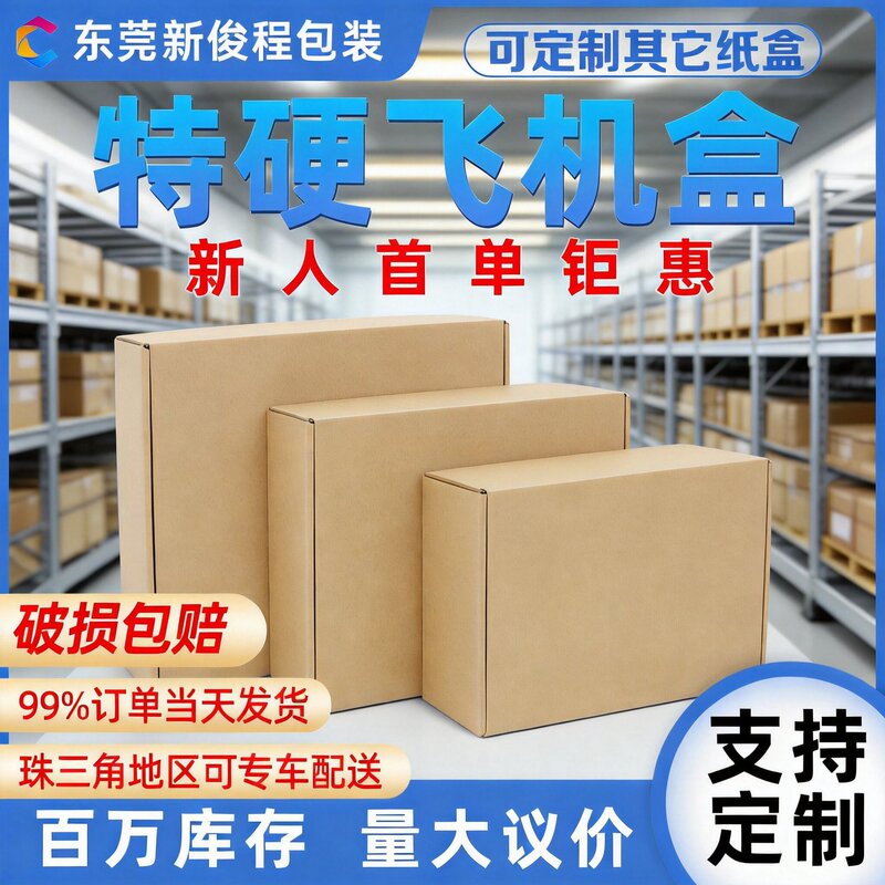Extra Hard Airplane Box Packaging Box in Stock Colorful Express Square Paper Box Custom White Kraft Paper Packaging Box