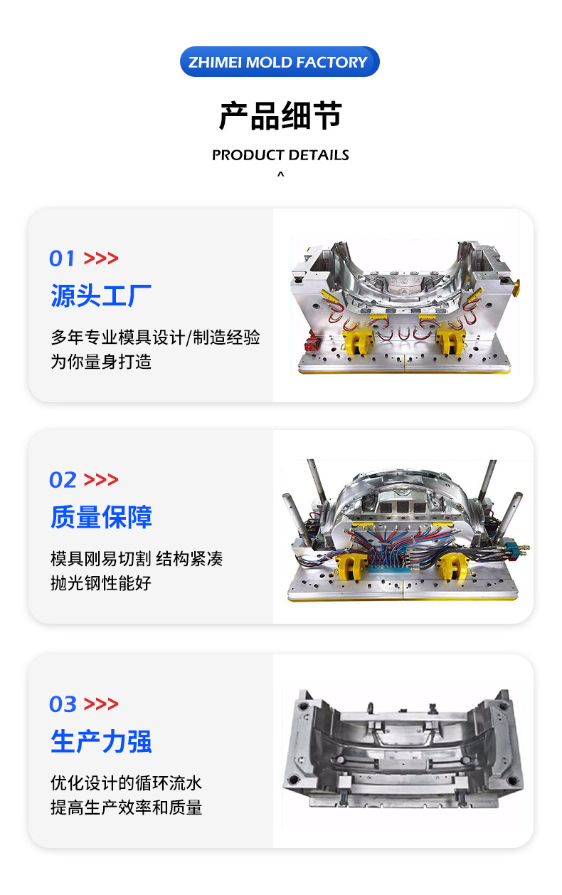 High-Quality Injection Molding Automotive Molds, High-Quality Hot Runner Plastic Automotive Parts, Bumper Mold Customization