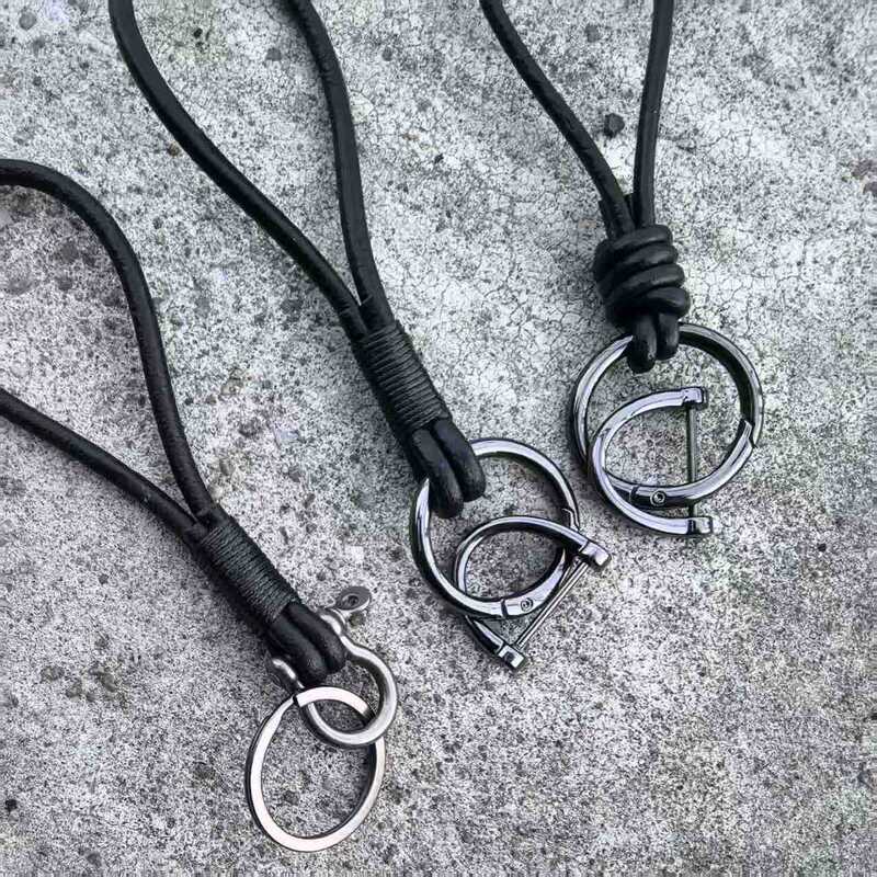 Cowhide Hand Rope Keychain Pendant Creative Personality Male and Female Car Key Chain Ring School Bag Hanging Ornaments