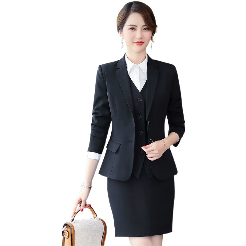 Костюм женский весенне-осенний модный темпераментный веер богини Высококачественная Деловая одежда Платье Менеджер отеля, стойка регистрации, рабочая одежда