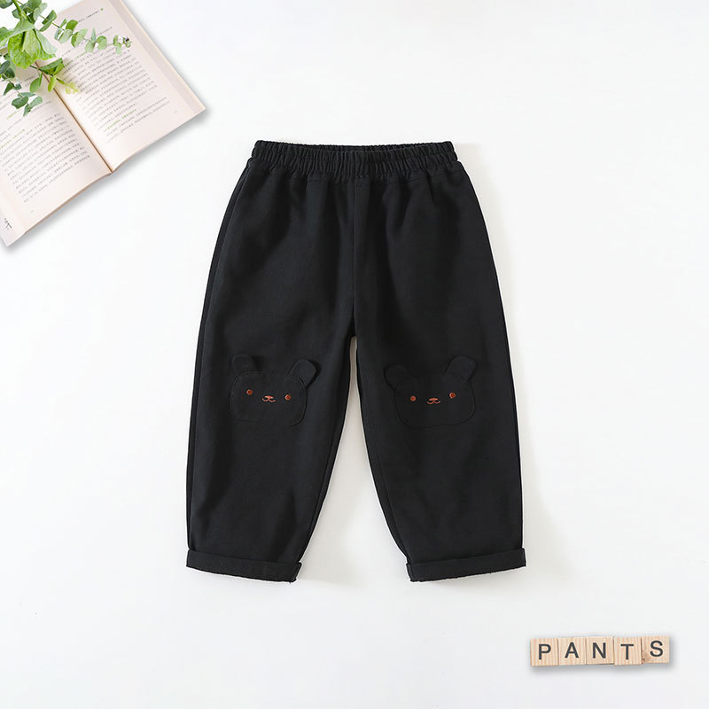 Children's demi-season cute solid color trousers for boys girl's