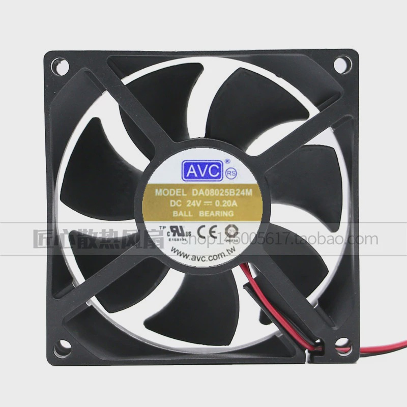 台湾AVC 8025 8CM DA08025B24M 24V 0.20A 2线 大风量 变频器风扇