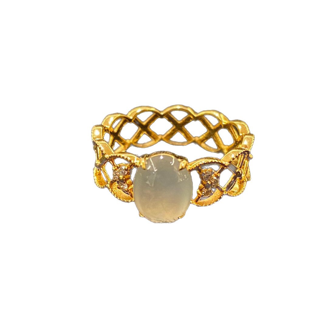Vintage Gold Lace Ring For Women Adjustable Exquisite Statement_voghion.com