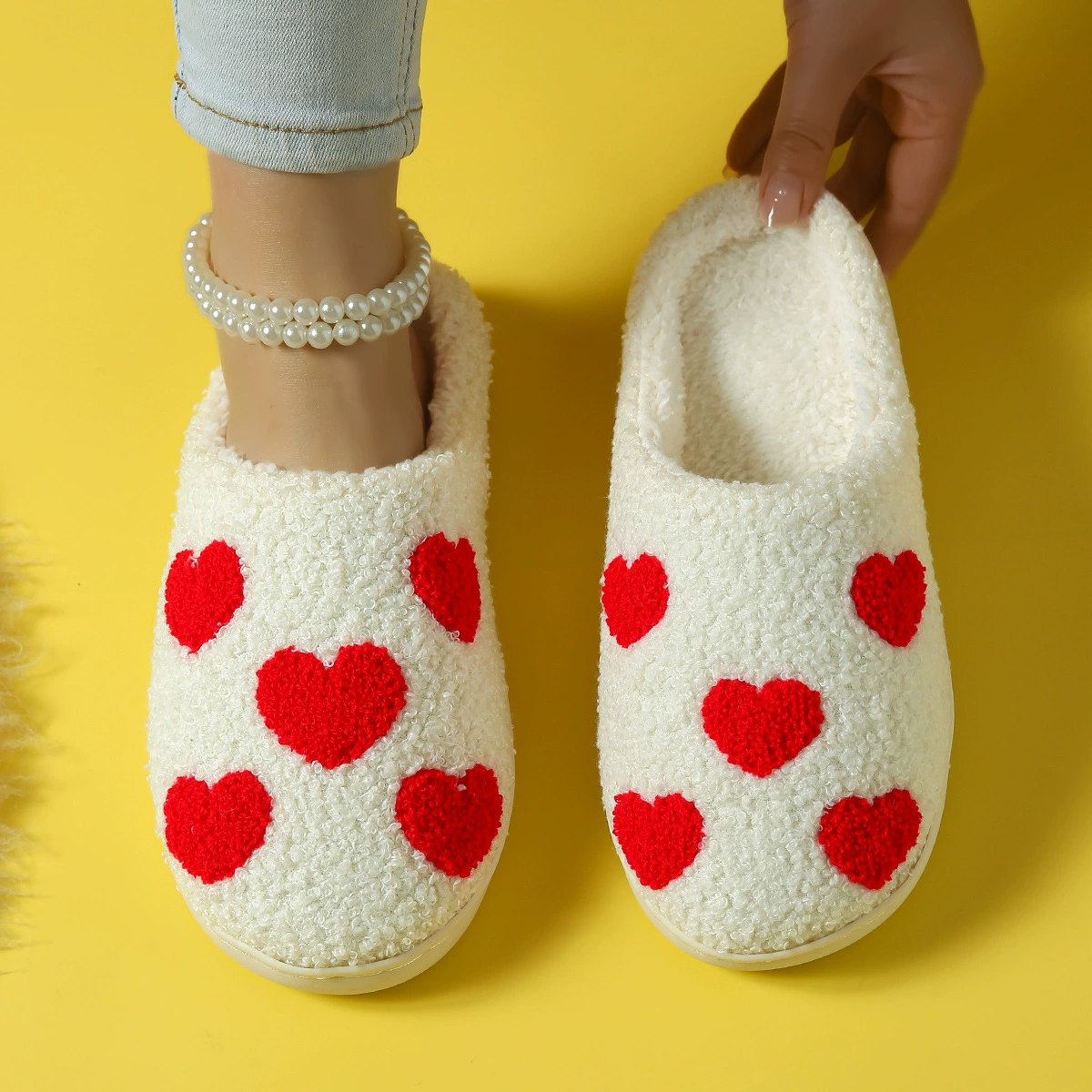Любящие женские хлопчатобумажные тапочки для домашнего обиход