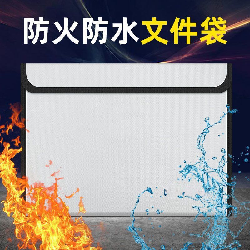 Fábrica directa bolsa de almacenamiento ignífugo certificado de documentos archivos comerciales pasaporte sellado bolsa de documentos impermeable