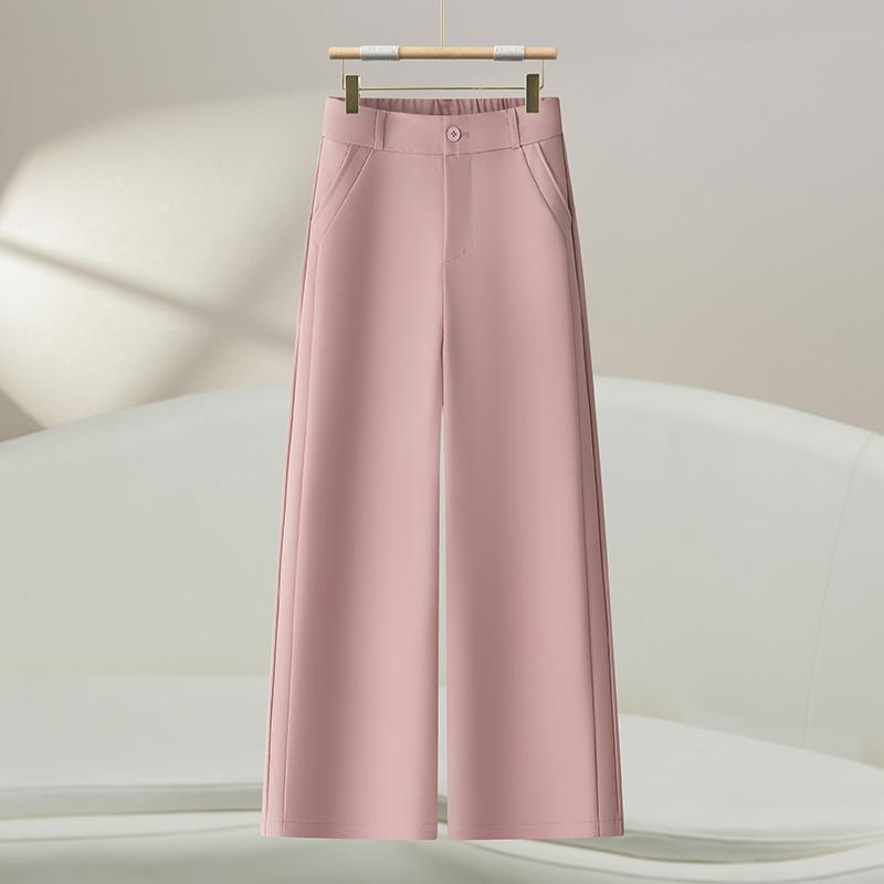 Pantalones de piernas anchas para mujeres 2026 verano nuevo pantalones recto sueltos de cintura alta para reducir la edad de los pantalones de mujer de viaje casuales delgados image 8