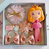 Hairgrip with bow, hair accessory for princess, children's hairpins, brush, set, gift box, “Frozen”