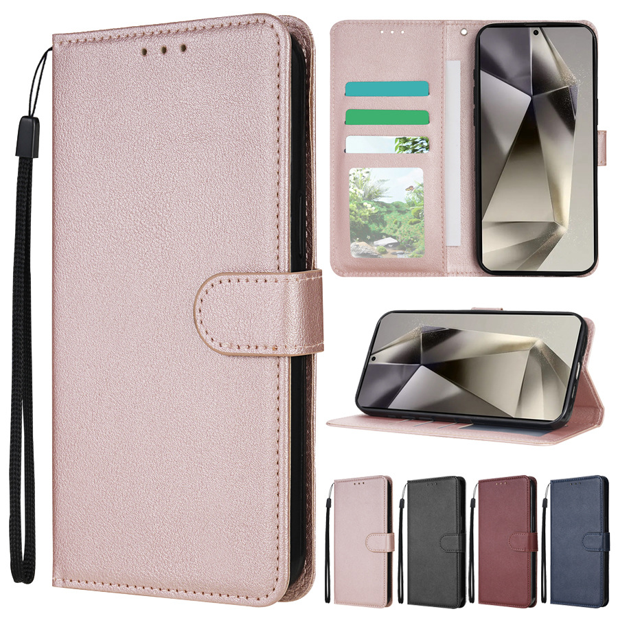 Suitable For Samsung S25UltraS24FES2322 Mobile Phone Flip Leather A16A17A55A56 Card Slot Protective Case_voghion.com