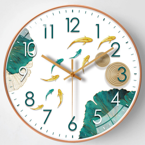 【10 inches 25cm】 Clock Wall Clock Living Room Fashion Simple Modern Internet Celebrity Decoration Quiet Household Clock 