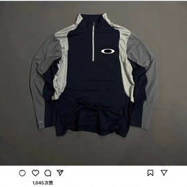 跨境高品质户外O@kley欧克VTG古着半拉链拼色拼接运动速干长袖T恤