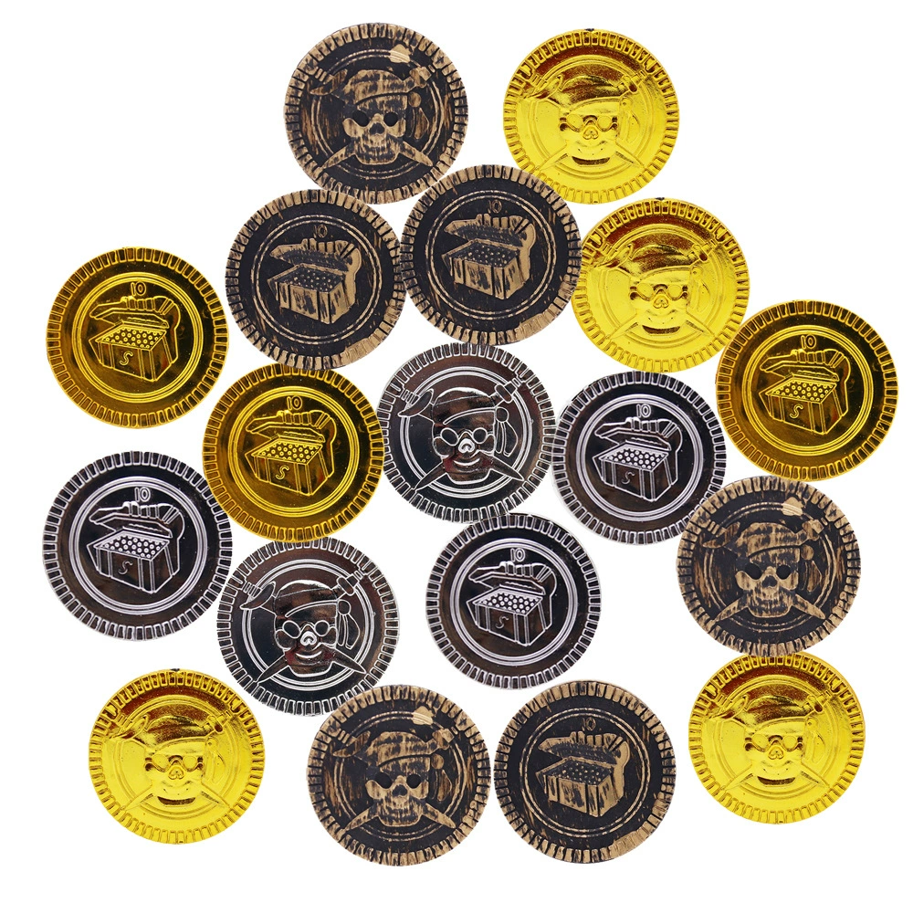 Амазонка Пластиковая монета Пиратский доллар Реквизит для вечеринок Школьный сезон Охота за сокровищами Игра Реквизит для сокровищ Моделирование