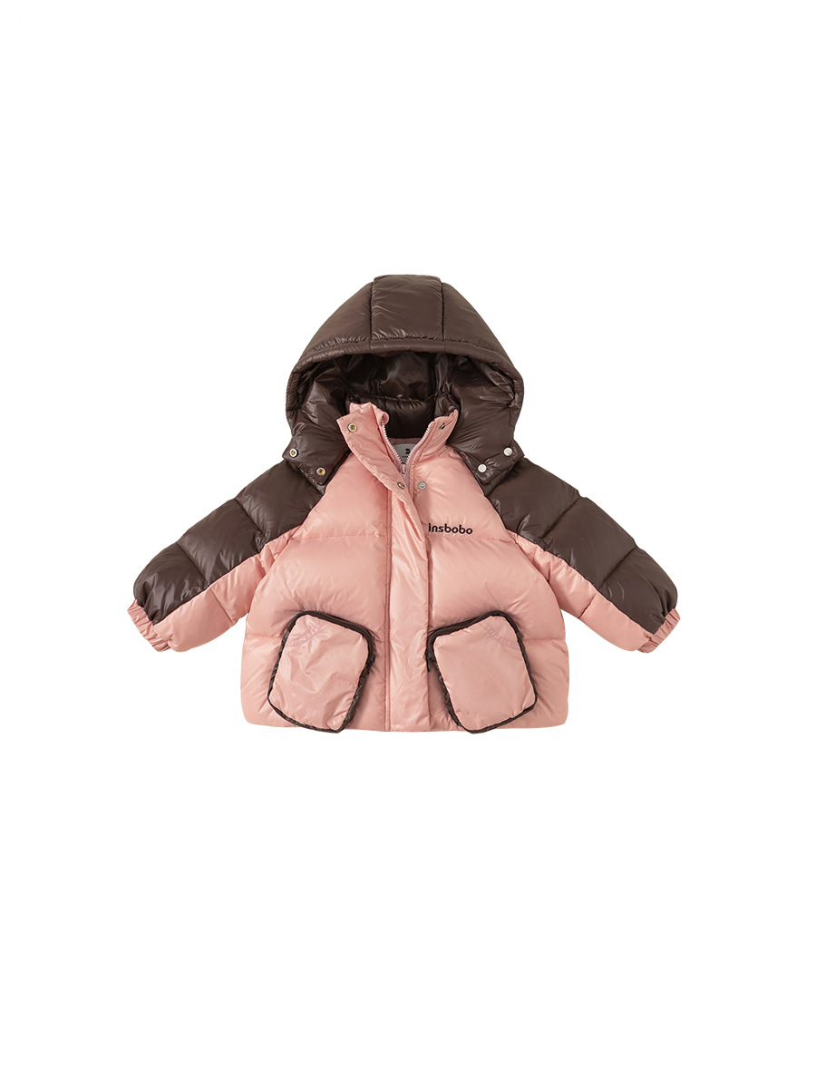 Babycity niños abajo de la chaqueta de pato blanco abajo niñas color a juego casual con capucha chaqueta DuPont tres-prueba DY23237