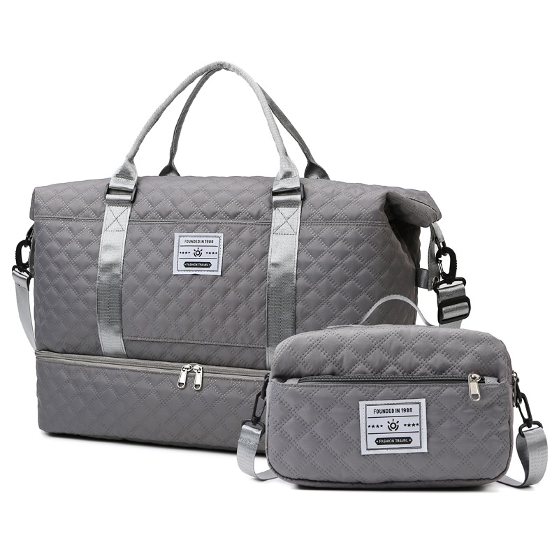 Estilo coreano bordado rómbica hilo bolsa de maternidad bolsa de almacenamiento crossbody portátil Madre y niño bolsa de yoga bolsa de fitness bolsa de viaje de gran capacidad