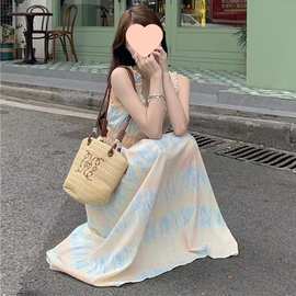 设计感显瘦碎花吊带裙夏季新款木耳边初恋甜美连衣裙图片色