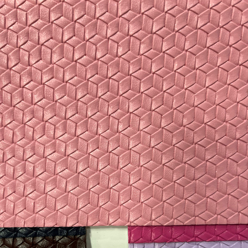 0.8mmPVC立体小方格纹钱包眼睛盒化妆包箱包服装辅料皮革