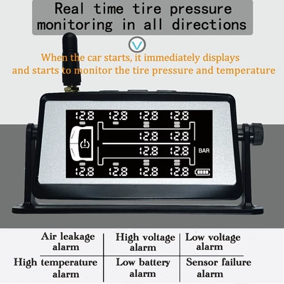 Truck 12-wheel dedicated solar external Tire pressure monitoring system - single-host