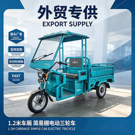 三轮车电动带棚载客载货1.2米钢板载重货运拉货农用简易一体棚家