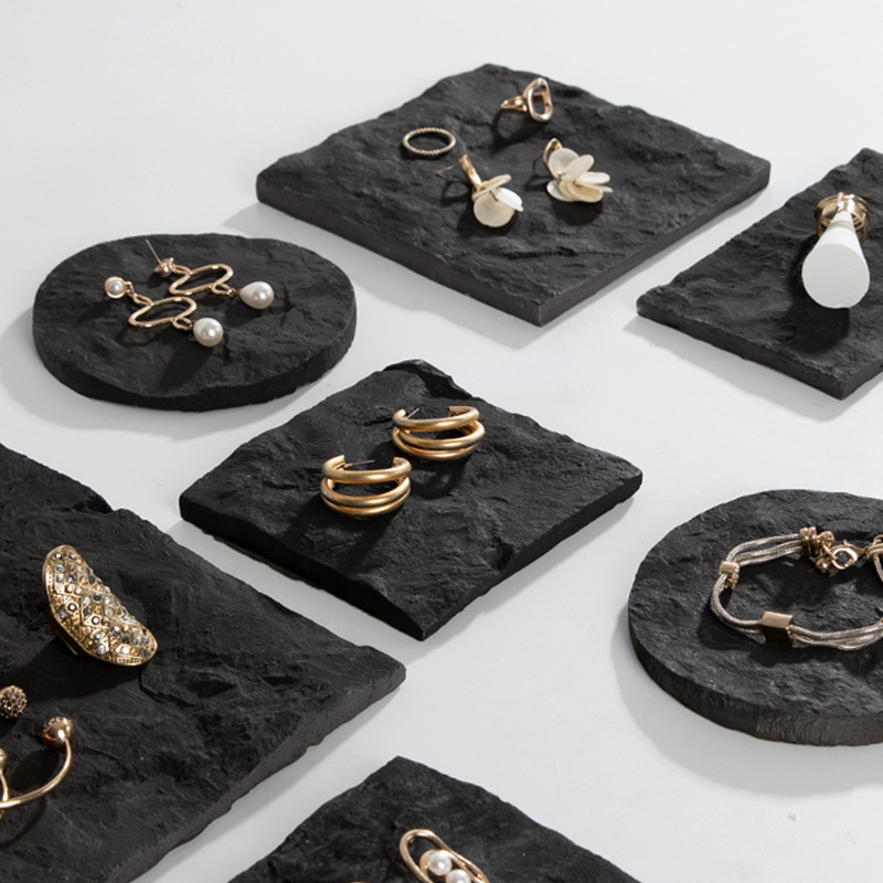 Display jewelry jewelry black gypsum jewelry necklace earrings storage tray shooting props