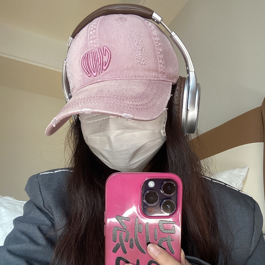 水洗牛仔大頭圍復古棒球帽男女款做舊破洞個性刺繡春夏百搭鴨舌帽