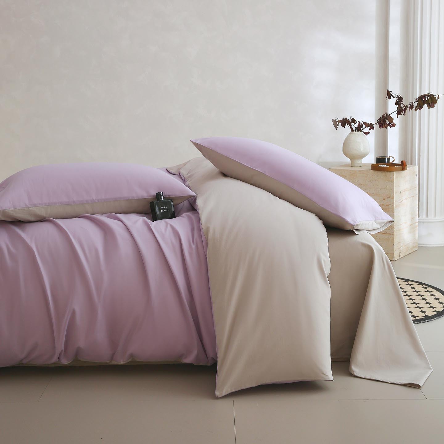 100% algodón conjunto de cuatro piezas 60 algodón de lana larga de color sólido dobles de algodón grueso cama dormitorio de estudiantes tres piezas conjunto simple