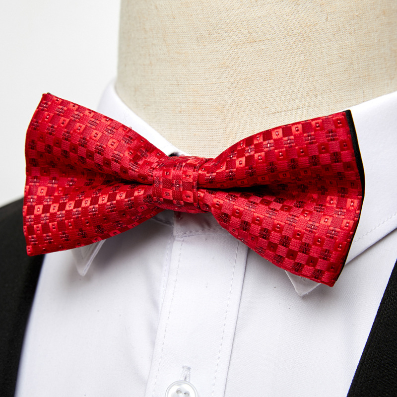 Cravatta formale da uomo con fiocco in seta poliestere con nuovo motivo_voghion.com