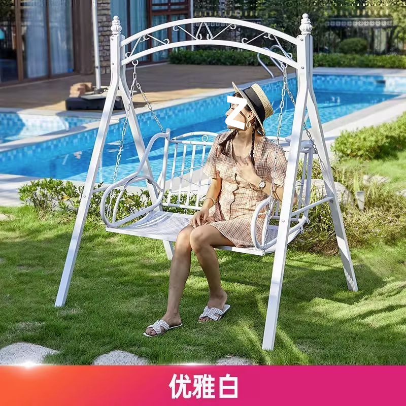 户外秋千小院阳台家用双人荡秋千院子花园庭院吊椅室外露台秋千椅|undefined