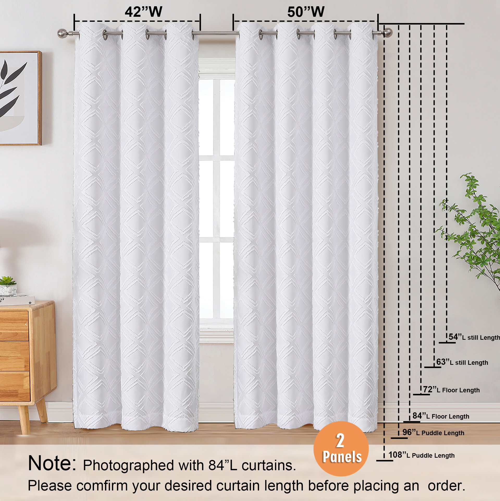 Solid Blackout Curtains With 3d Cut Flower Geometric Pattern_voghion.com
