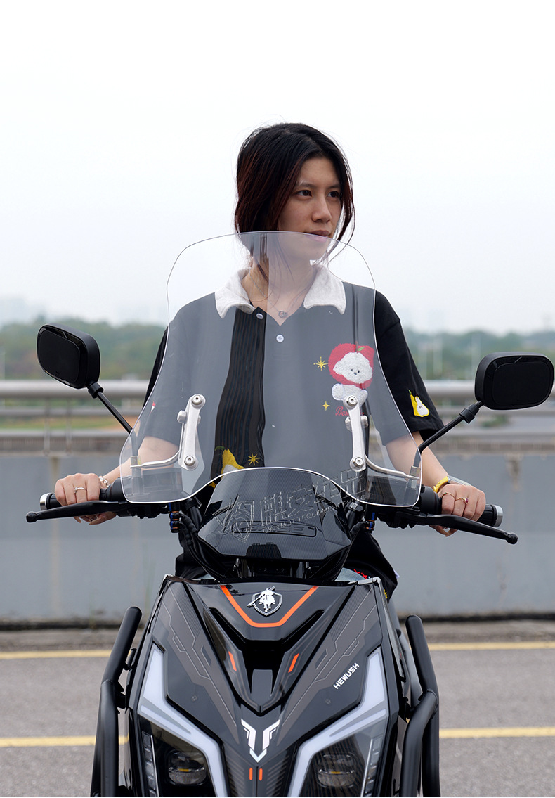 Suitable for Racing Pigeon Black Warrior Electric Vehicle Special Front Windshield T360 Windshield Glass Thickeneded Takeaway Rider Universal