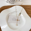 Brand metal necklace from pearl, pendant with tassels, chain for key bag , Japanese and Korean, orchid, 2022 collection