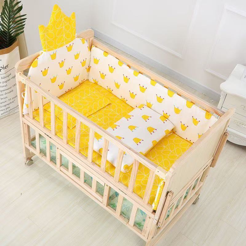 Baby crib for newborns, solid wood, unpainted, baby cradle, children's bed, can be attached to a large bed, special price cradle Baby crib for newborns, solid wood, unpainted, baby cradle, children's bed, can be attached to a large bed, special price cradle
