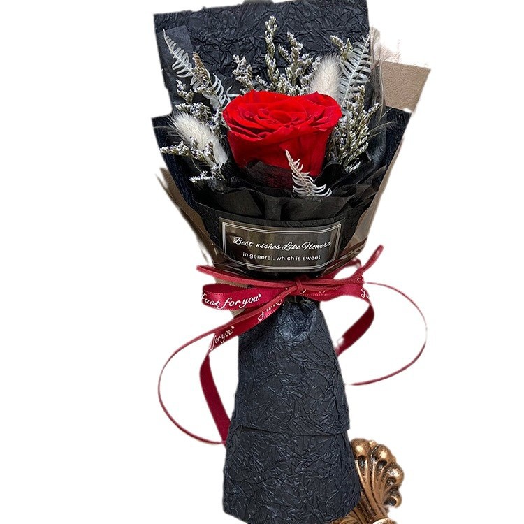 Día de San Valentín flores eternas rosas con una caja de regalo para mamá novia creativa alta sensación de regalo de flores eternas