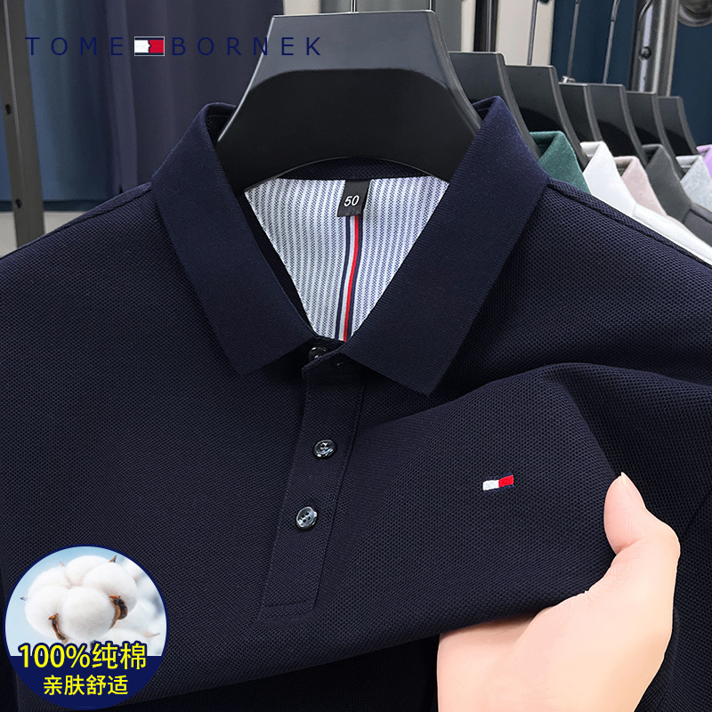American Genuine Tommy Tommy Xia New Men's Short-Sleeved T-Shirt Business Loose Casual Pure Color Lapel Polo Shirt American Genuine Tommy Tommy Xia New Men's Short-Sleeved T-Shirt Business Loose Casual Pure Color Lapel Polo Shirt