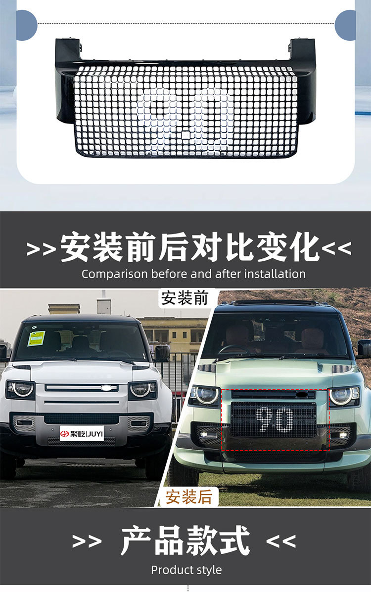 Applicable to 2020-2024 Land Rover Defender Honeycomb Net 90 110 130 Kane Style Net