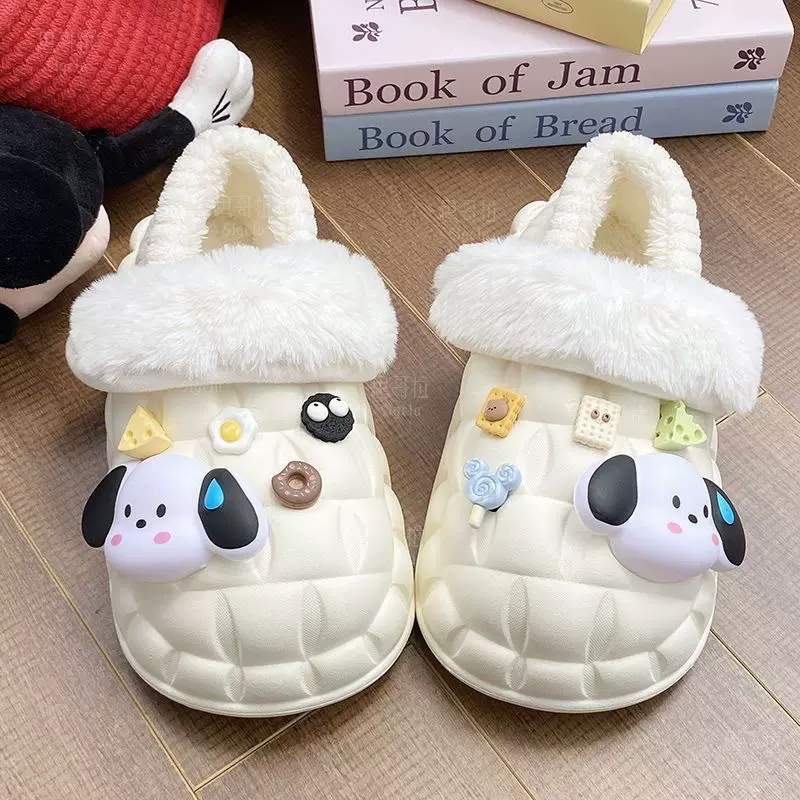 棉拖鞋女新款可拆卸冬季外穿家居室内毛绒棉拖鞋防水保暖毛毛拖鞋