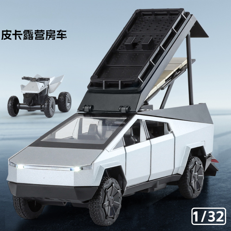 Nuevo Haodi 1/32 Tes Camping Pickup RV Modelo de aleación Simulación Decoración de coche Juguetes para niños Caliente transfronterizo